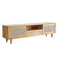 Console multimediale per TV in legno massello Supporto TV scandinavo con cassetto