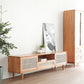 Console multimediale per TV in legno massello Supporto TV scandinavo con cassetto