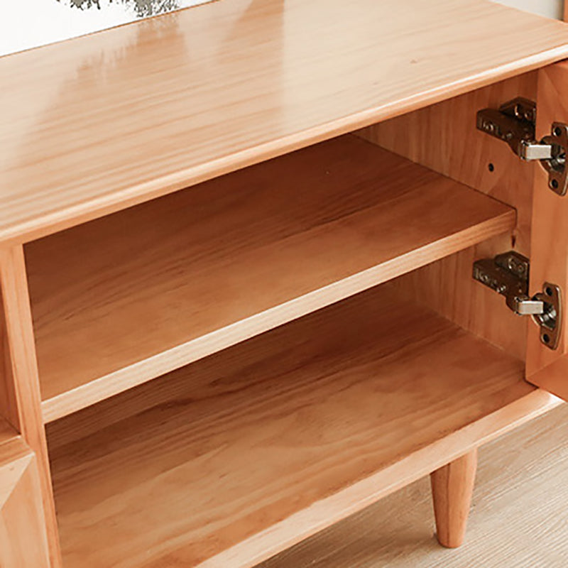 Console multimediale per TV in legno massello Supporto TV scandinavo con cassetto