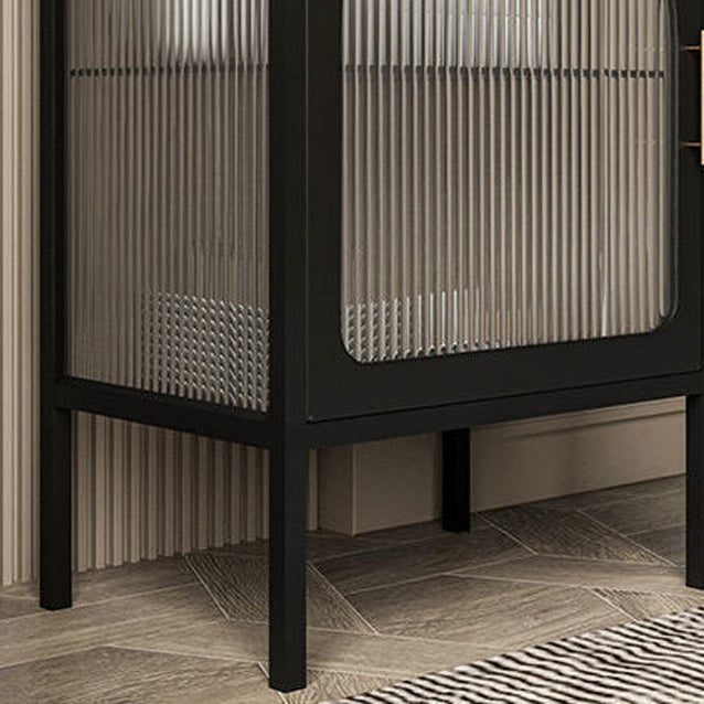 Mobile in metallo contemporaneo porte in vetro armadio per soggiorno