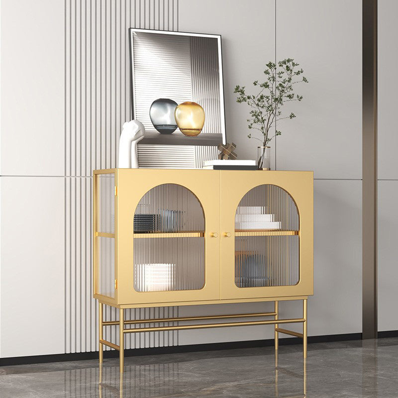 Mobile moderno in metallo Curio Porte in vetro Visualizzazione dell'armadio con gambe per soggiorno