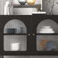 Modern Metal Curio Cabinet Glass Doors Display Cabinet with Legs for Living Room