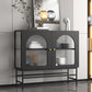 Modern Metal Curio Cabinet Glass Doors Display Cabinet with Legs for Living Room