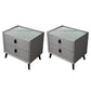 Drawer Storage Night Table Contemporary Bed Nightstand for Bedroom Dark Gray 2 Piece Set Clearhalo 'Bedroom Furniture' 'furn' 'furn_night_stand' 'Furniture' 'night_stand' 'Nightstands' 6532203