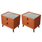 Drawer Storage Night Table Contemporary Bed Nightstand for Bedroom Orange 2 Piece Set Clearhalo 'Bedroom Furniture' 'furn' 'furn_night_stand' 'Furniture' 'night_stand' 'Nightstands' 6532209