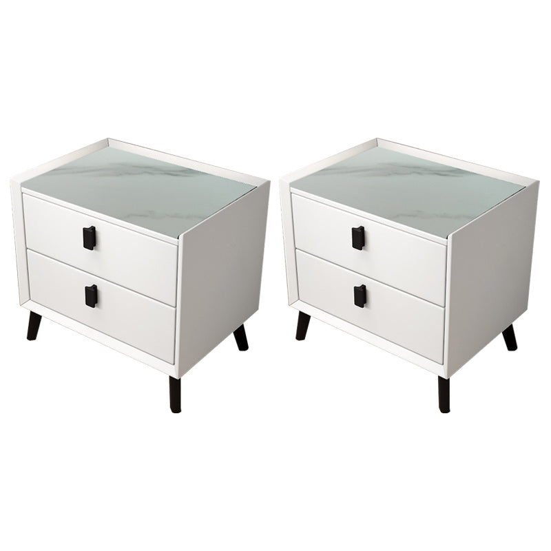 Drawer Storage Night Table Contemporary Bed Nightstand for Bedroom Off-White 2 Piece Set Clearhalo 'Bedroom Furniture' 'furn' 'furn_night_stand' 'Furniture' 'night_stand' 'Nightstands' 6532211