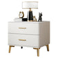 Stone Bed Nightstand Modern Bedside Cabinet with 2 Drawers for Living Room