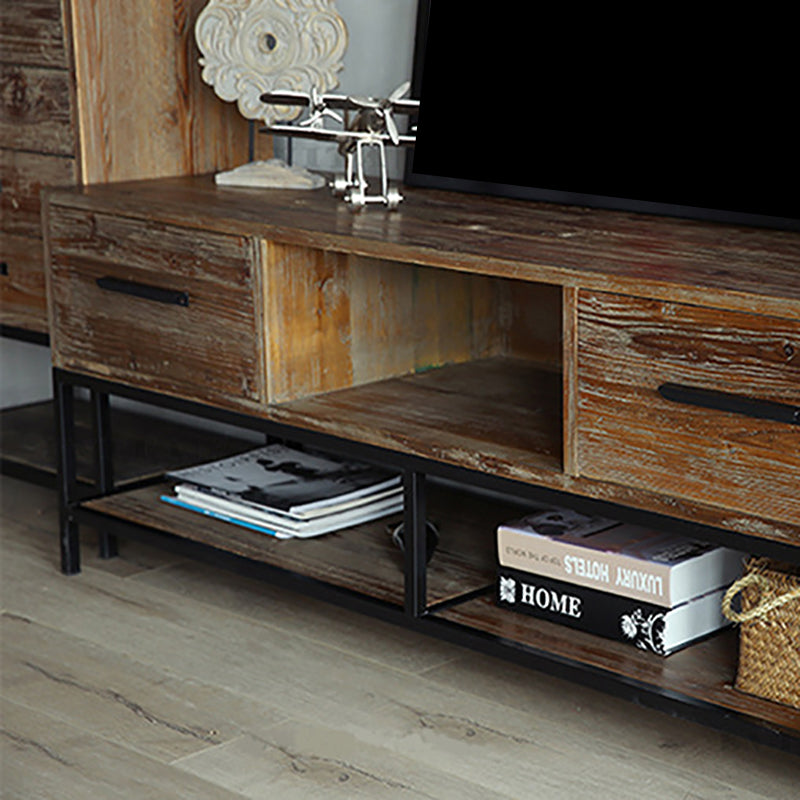 Industrial Wood TV Console Open Storage TV Media Stand for Living Room Clearhalo 'furn' 'furn_tv_stands_entertainment_centers' 'Furniture' 'Living Room Furniture' 'TV Stands & Entertainment Centers' 'TV Stands & Media Storage Furniture' 'tv_stands_entertainment_centers' 6532317