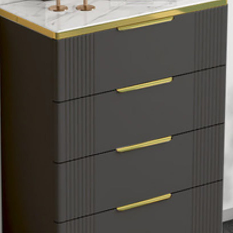 Commode de rangement en pierre de coffre de rangement contemporain de 11,7 pouces de largeur