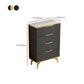 Commode de rangement en pierre de coffre de rangement contemporain de 11,7 pouces de largeur