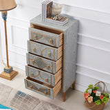 AMORA DE 14.82 pulgadas de almacenamiento moderno de almacenamiento de cofres de almacenamiento de madera fabricada con cofre