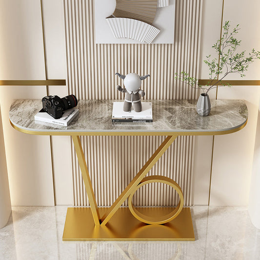 31" H Glam Console Accent Table Antique Finish Console Table