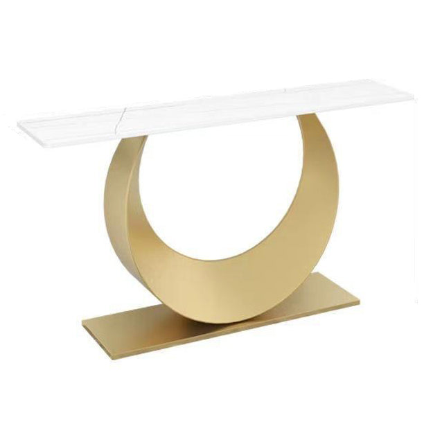 Tavolo da divano console in pietra glam rettangolo console metallica tavola per sala