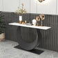 Tavolo da divano console in pietra glam rettangolo console metallica tavola per sala