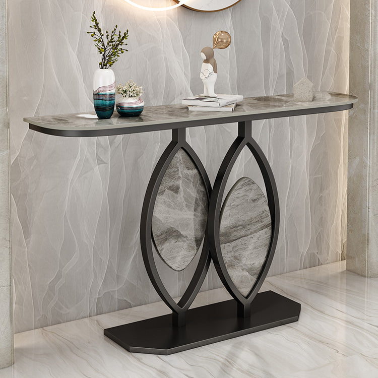 Stone Top Accent Console Table Antique Gold Console Table with Metal Leg Clearhalo 'Console Tables' 'console_tables' 'Entry & Mudroom Furniture' 'furn' 'furn_console_tables' 'Furniture' 6534147
