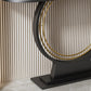 11" Wide Glam Console Table Stone Half Moon Console Accent Table