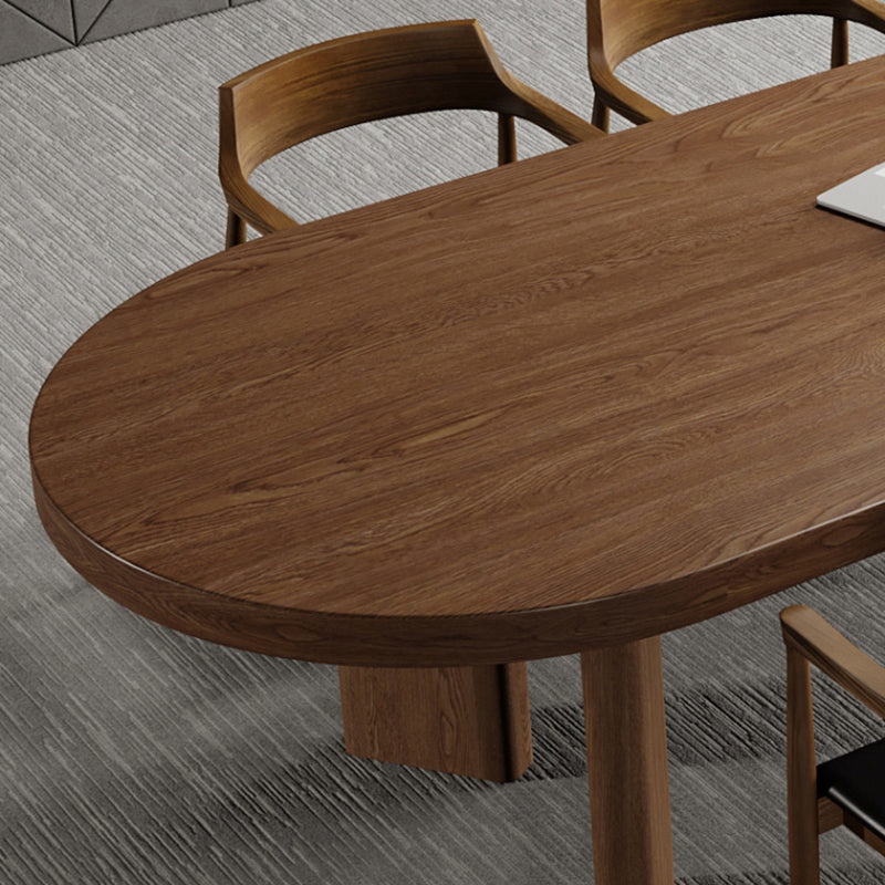 Modern Solid Wood Office Desk Parsons Base 29.53" Tall Writing Desk