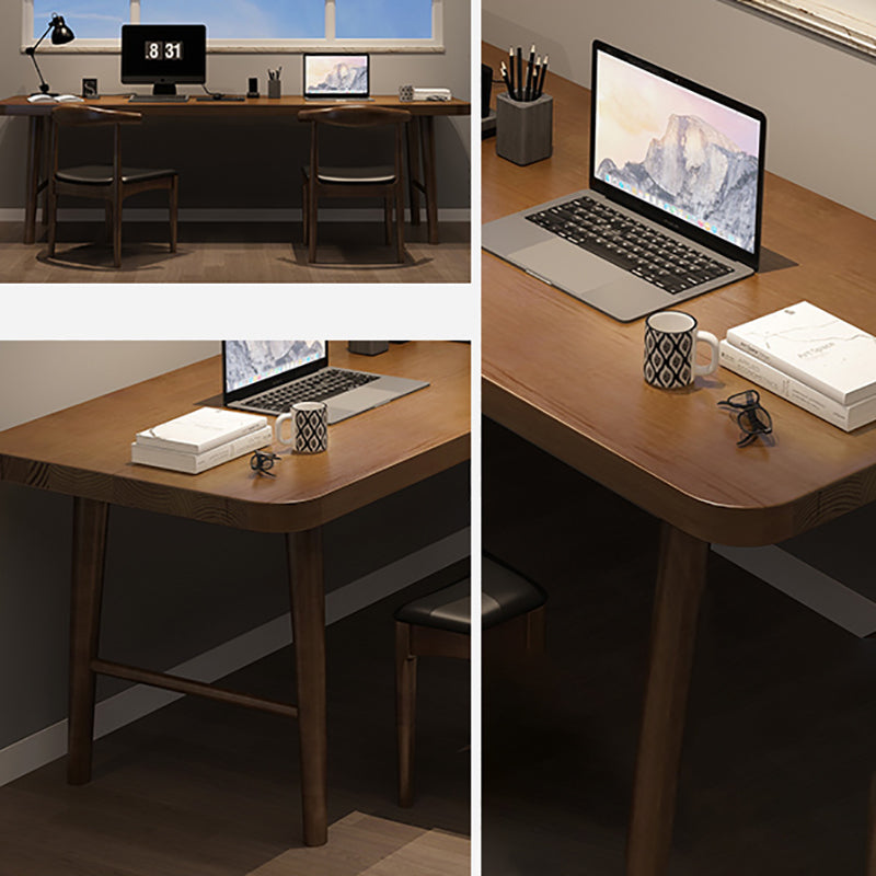 Contemporary Wooden Writing Desk Bedroom Office Desk in Brown Clearhalo 'furn' 'furn_office_desk' 'Furniture' 'Office Desks' 'Office Furniture' 'office_desk' 6534297