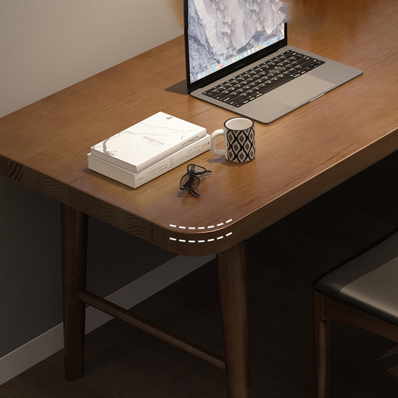 Contemporary Wooden Writing Desk Bedroom Office Desk in Brown Clearhalo 'furn' 'furn_office_desk' 'Furniture' 'Office Desks' 'Office Furniture' 'office_desk' 6534298