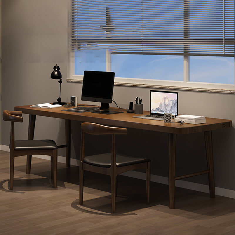 Contemporary Wooden Writing Desk Bedroom Office Desk in Brown Clearhalo 'furn' 'furn_office_desk' 'Furniture' 'Office Desks' 'Office Furniture' 'office_desk' 6534301