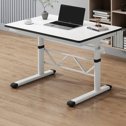 Modern Office Desk Manufactured Wood Adjustable Height Writing Desk 31"L x 24"W x 35"H Black Clearhalo 'furn' 'furn_office_desk' 'Furniture' 'Office Desks' 'Office Furniture' 'office_desk' 6534332