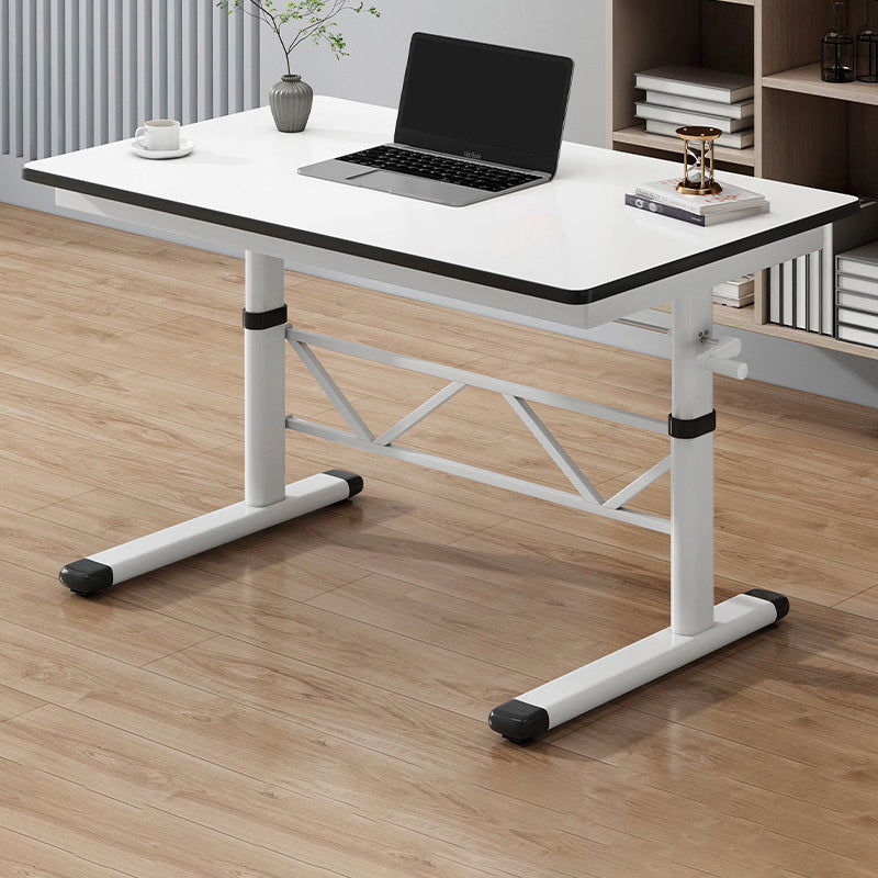 Modern Office Desk Manufactured Wood Adjustable Height Writing Desk 39"L x 24"W x 35"H Black Clearhalo 'furn' 'furn_office_desk' 'Furniture' 'Office Desks' 'Office Furniture' 'office_desk' 6534333