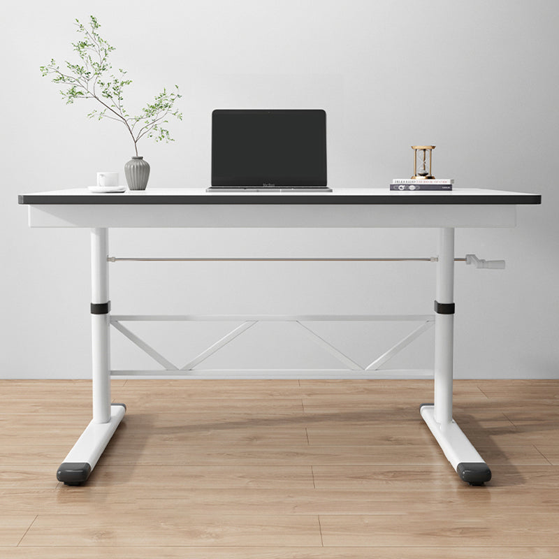 Modern Office Desk Manufactured Wood Adjustable Height Writing Desk Clearhalo 'furn' 'furn_office_desk' 'Furniture' 'Office Desks' 'Office Furniture' 'office_desk' 6534345