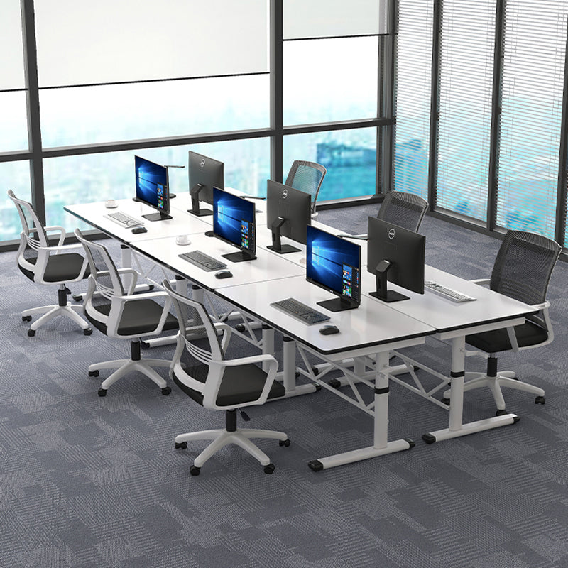 Modern Office Desk Manufactured Wood Adjustable Height Writing Desk Clearhalo 'furn' 'furn_office_desk' 'Furniture' 'Office Desks' 'Office Furniture' 'office_desk' 6534348