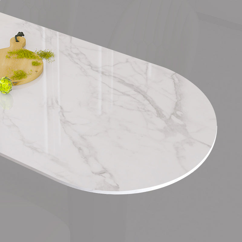 Stone Contemporary Writing Desk Bedroom Office Desk with White Legs Clearhalo 'furn' 'furn_office_desk' 'Furniture' 'Office Desks' 'Office Furniture' 'office_desk' 6534358