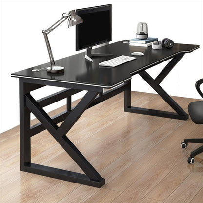 Zeitgenössischer Holz Office Desk Antique Finish Computer Desk mit Metallbeinen