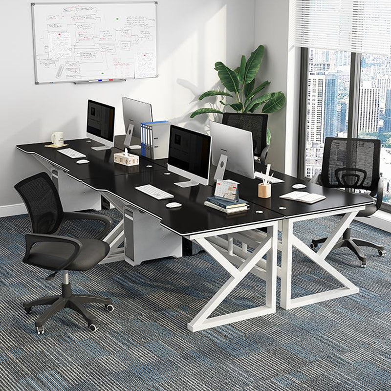 Zeitgenössischer Holz Office Desk Antique Finish Computer Desk mit Metallbeinen