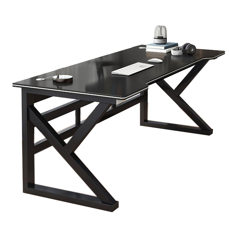 Zeitgenössischer Holz Office Desk Antique Finish Computer Desk mit Metallbeinen