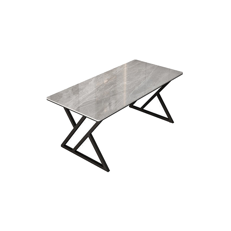 Industrial 29.53" Tall Writing Desk Stone Rectangular Office Desk 51.2"L x 27.6"W x 29.5"H Light Gray-Black Clearhalo 'furn' 'furn_office_desk' 'Furniture' 'Office Desks' 'Office Furniture' 'office_desk' 6534414