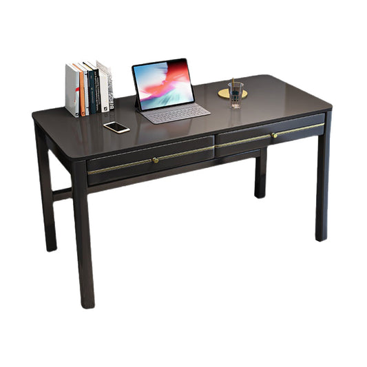 Modern Solid Wood Office Desk 2-drawer 29.53" Tall Writing Desk Clearhalo 'furn' 'furn_office_desk' 'Furniture' 'Office Desks' 'Office Furniture' 'office_desk' 6534482
