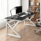 Zeitgenössischer Holz Office Desk Antique Finish Computer Desk mit Metallbeinen