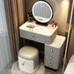 Stone Top Vanity with Storage Drawers Makeup Vanity Desk with Stool and Mirror