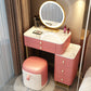 Stone Top Vanity with Storage Drawers Makeup Vanity Desk with Stool and Mirror