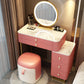 Stone Top Vanity with Storage Drawers Makeup Vanity Desk with Stool and Mirror