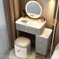 Stone Top Vanity with Storage Drawers Makeup Vanity Desk with Stool and Mirror