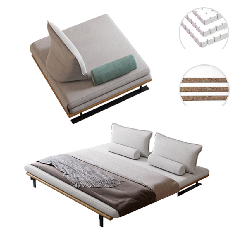 Pillow Top Arm Sleeper Scandinavian Styled Sleeper Sofa Bed in Gray