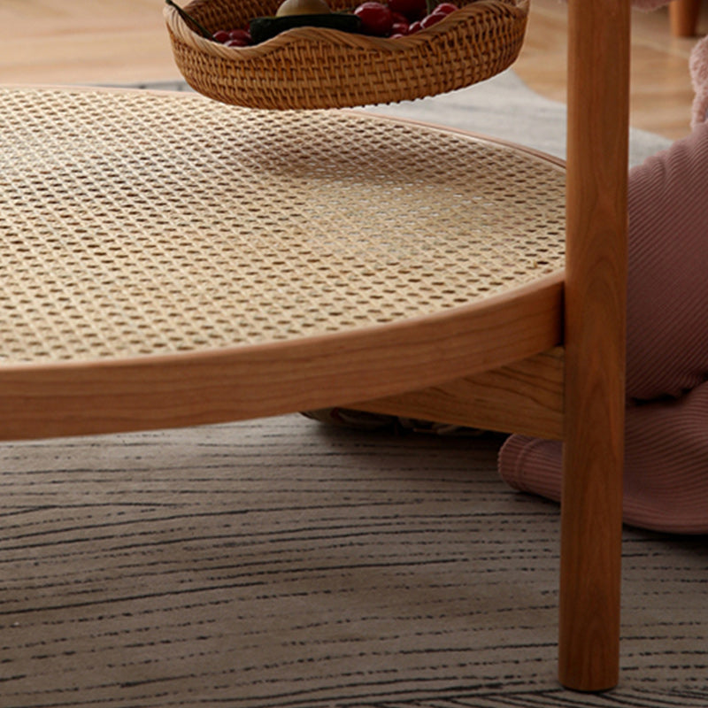 Tropical Round Cocktail Table Glass Top Coffee Cocktail Table Clearhalo 'Coffee & Accent Tables' 'Coffee Tables' 'coffee_tables' 'furn' 'furn_coffee_tables' 'Furniture' 'Living Room Furniture' 6535265