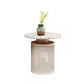 Contemporary Round Cocktail Table Single Slate Coffee Cocktail Table 18"L x 18"W x 20"H Off-White Clearhalo 'Coffee & Accent Tables' 'Coffee Tables' 'coffee_tables' 'furn' 'furn_coffee_tables' 'Furniture' 'Living Room Furniture' 6535280