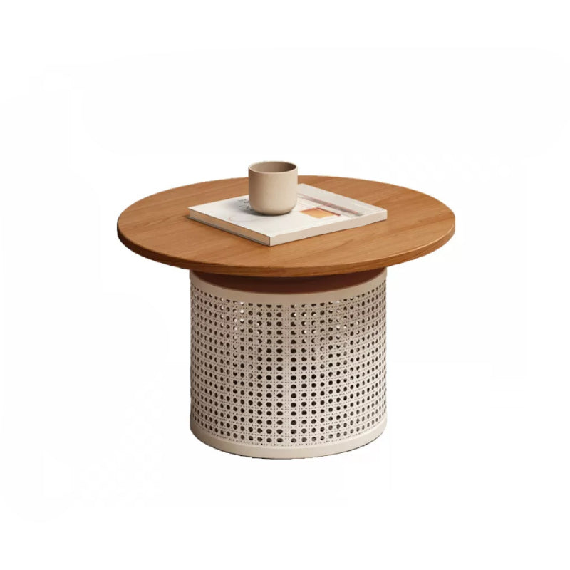 Contemporary Round Cocktail Table Single Slate Coffee Cocktail Table 26"L x 26"W x 16"H Natural Clearhalo 'Coffee & Accent Tables' 'Coffee Tables' 'coffee_tables' 'furn' 'furn_coffee_tables' 'Furniture' 'Living Room Furniture' 6535289