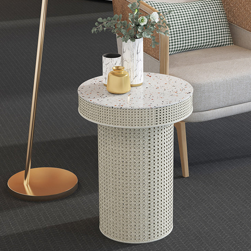 Contemporary Round Cocktail Table Single Slate Coffee Cocktail Table Clearhalo 'Coffee & Accent Tables' 'Coffee Tables' 'coffee_tables' 'furn' 'furn_coffee_tables' 'Furniture' 'Living Room Furniture' 6535292
