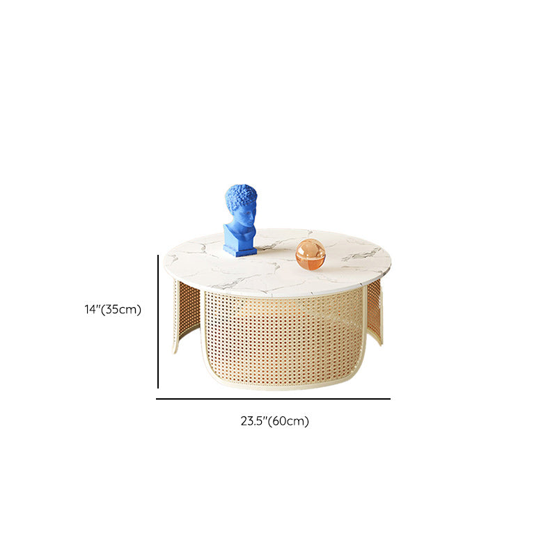 Contemporary Round Cocktail Table Single Slate Coffee Cocktail Table Clearhalo 'Coffee & Accent Tables' 'Coffee Tables' 'coffee_tables' 'furn' 'furn_coffee_tables' 'Furniture' 'Living Room Furniture' 6535298