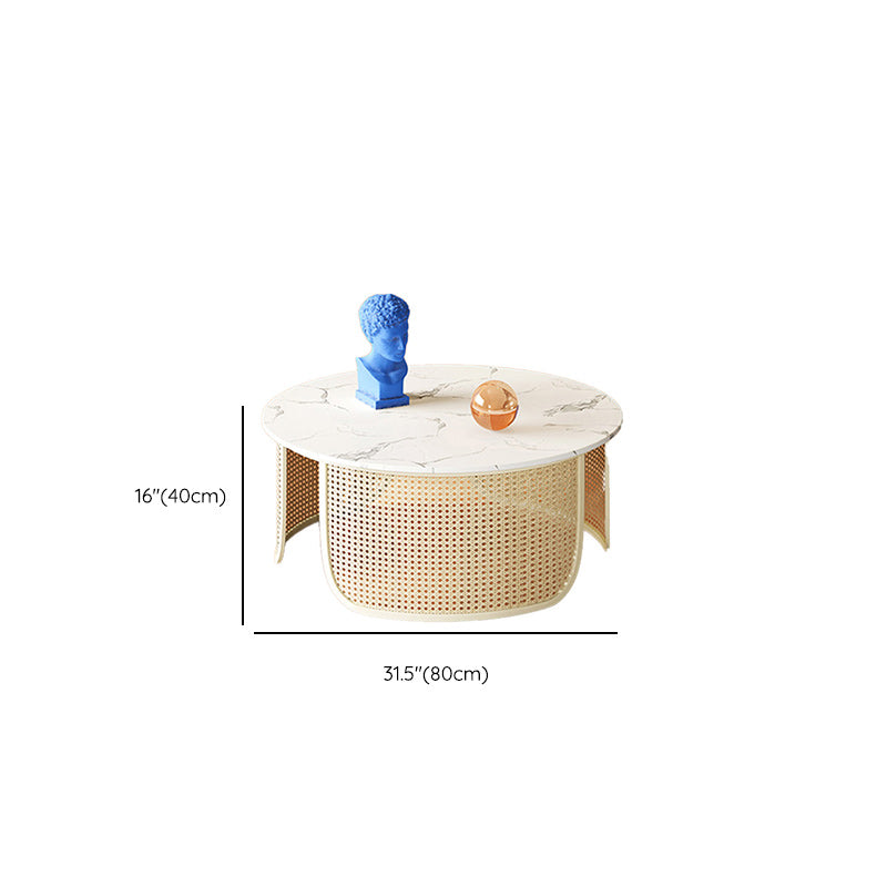 Contemporary Round Cocktail Table Single Slate Coffee Cocktail Table Clearhalo 'Coffee & Accent Tables' 'Coffee Tables' 'coffee_tables' 'furn' 'furn_coffee_tables' 'Furniture' 'Living Room Furniture' 6535299