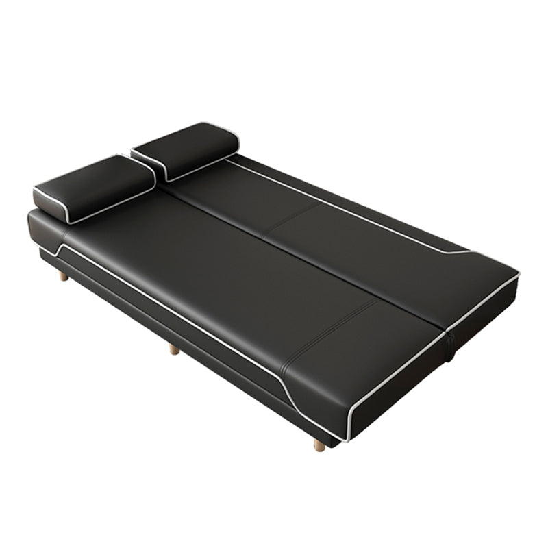 コンテンポラリースタイル33.46 "背の高いソファベッドフェイクレザーコンバーチブルソファ