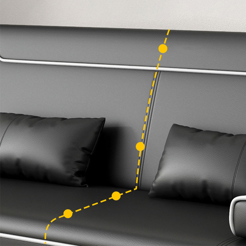 コンテンポラリースタイル33.46 "背の高いソファベッドフェイクレザーコンバーチブルソファ