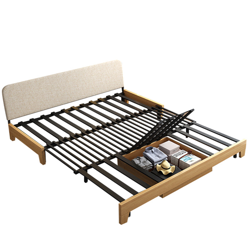 Contemporary 33.46" H Cotton Blend Armless Sleeper Sofa Bed in Beige Clearhalo 'furn' 'furn_futons' 'Furniture' 'Futons & Daybeds' 'Futons' 'Living Room Furniture' 6535357