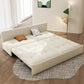 Scandinavian Sofa Bed, Fiber Armless Tufted Back Sleeper Sofa